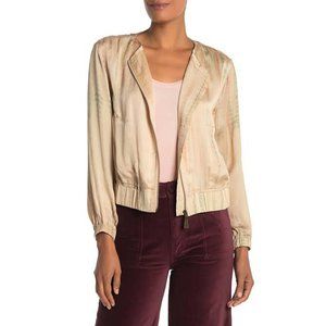 Frye x Anthropologie Drapey Tie-Dye Print Mandira Jacket Top Zip-Up M